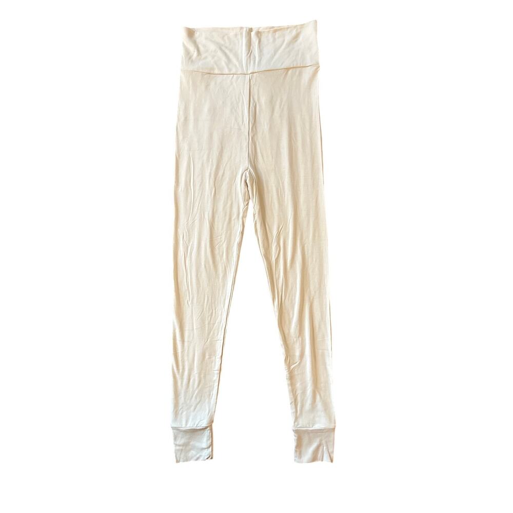 NWT Girls Kids 9 10 Bums & Roses Leggings Viscose Stretch Beige Sand Pajamas